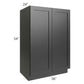 RTA Onyx Black Shaker 36" x 54" Split Pantry Base Cabinet