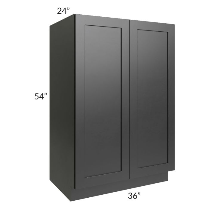 RTA Onyx Black Shaker 36" x 54" Split Pantry Base Cabinet