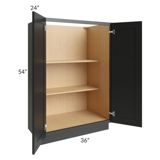 RTA Onyx Black Shaker 36" x 54" Split Pantry Base Cabinet