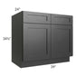 RTA Onyx Black Shaker 39" Base Cabinet