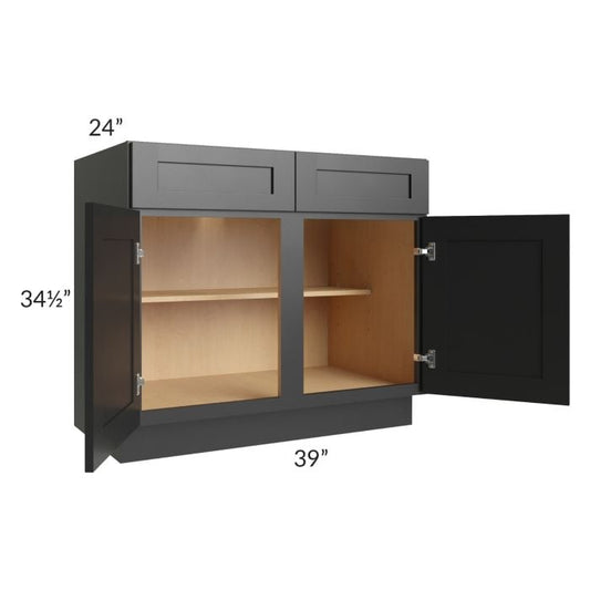 RTA Onyx Black Shaker 39" Base Cabinet