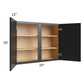 RTA Onyx Black Shaker 39" x 30" Wall Cabinet with 2 Decorative End Panels
