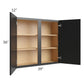 RTA Onyx Black Shaker 39" x 36" Wall Cabinet with 1 Decorative End Panel
