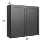 RTA Onyx Black Shaker 39" x 36" Wall Cabinet with 2 Decorative End Panels