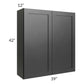 RTA Onyx Black Shaker 39" x 42" Wall Cabinet with 2 Decorative End Panels