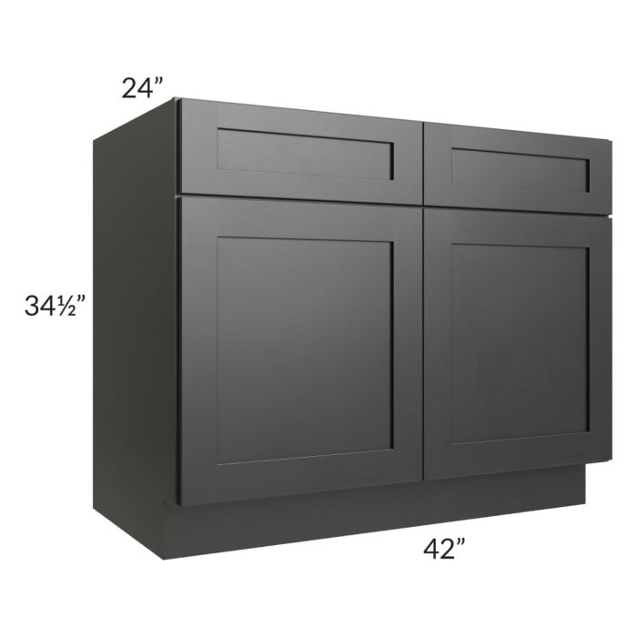 RTA Onyx Black Shaker 42" Base Cabinet