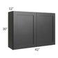 RTA Onyx Black Shaker 42" x 30" Wall Cabinet with 2 Decorative End Panels