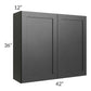 RTA Onyx Black Shaker 42" x 36" Wall Cabinet