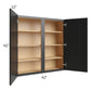 RTA Onyx Black Shaker 42" x 42" Wall Cabinet with 1 Decorative End Panel
