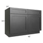 RTA Onyx Black Shaker 48" Base Cabinet with 1 Decorative End Panel
