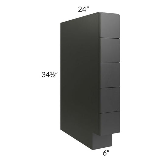 RTA Onyx Black Shaker 6" Base Spice Drawer Cabinet
