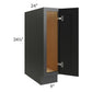 RTA Onyx Black Shaker 9" Full Height Door Tray Base Cabinet - Left Hinged