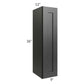 RTA Onyx Black Shaker 9" x 36" Wall Cabinet with 1 Decorative End Panel
