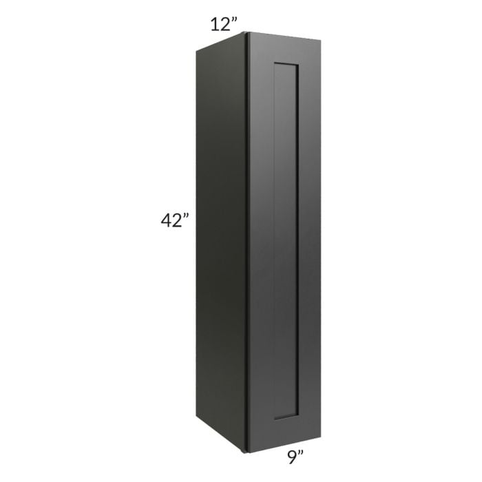 RTA Onyx Black Shaker 9" x 42" Wall Cabinet with 2 Decorative End Panels