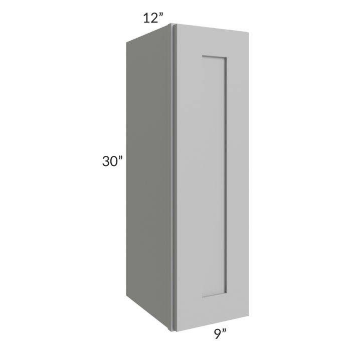 RTA Pewter Grey Shaker 09" x 30" Wall Cabinet with 2 Decorative End Panels
