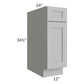 RTA Pewter Grey Shaker 12" Base Cabinet with 2 Decorative End Panels