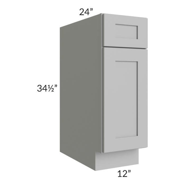 RTA Pewter Grey Shaker 12" Base Cabinet with 2 Decorative End Panels