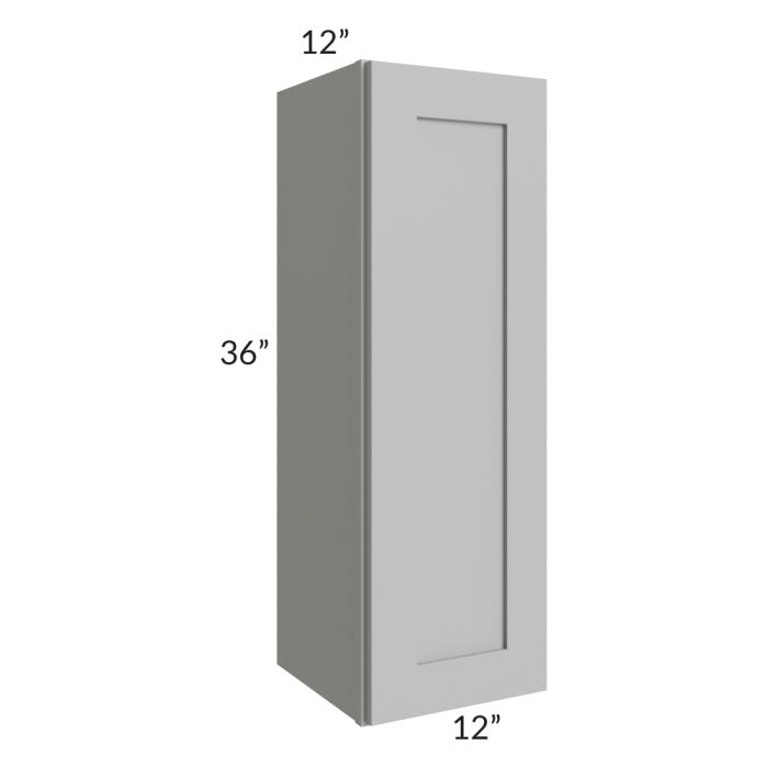 RTA Pewter Grey Shaker 12" x 36" Wall Cabinet with 1 Decorative End Panel