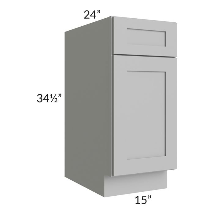 RTA Pewter Grey Shaker 15" Base Cabinet with 2 Roll Out Trays