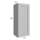 RTA Pewter Grey Shaker 15" x 36" Wall Cabinet with Glass Door