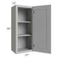 RTA Pewter Grey Shaker 15" x 36" Wall Cabinet with Glass Door