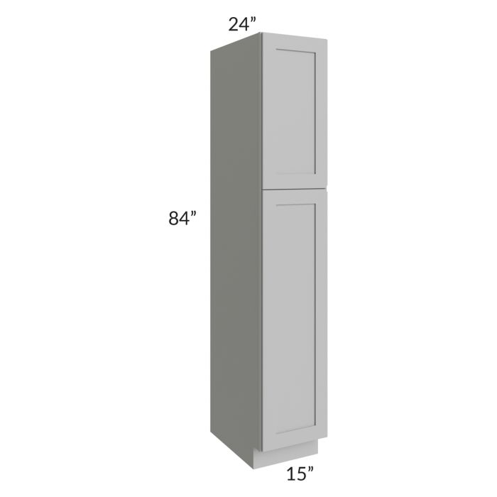 RTA Pewter Grey Shaker 15" x 84" Wall Pantry with 2 Decorative Panels