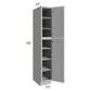 RTA Pewter Grey Shaker 15" x 90" Wall Pantry with 3 Roll Out Trays