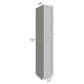 RTA Pewter Grey Shaker 15" x 96" Wall Pantry with 2 Roll Out Trays