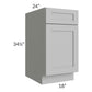 RTA Pewter Grey Shaker 18" Base Cabinet with 1 Decorative End Panel