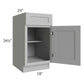 RTA Pewter Grey Shaker 18" Base Cabinet with 1 Roll Out Tray