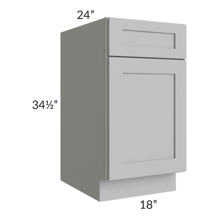 RTA Pewter Grey Shaker 18" Base Cabinet with 2 Decorative End Panels
