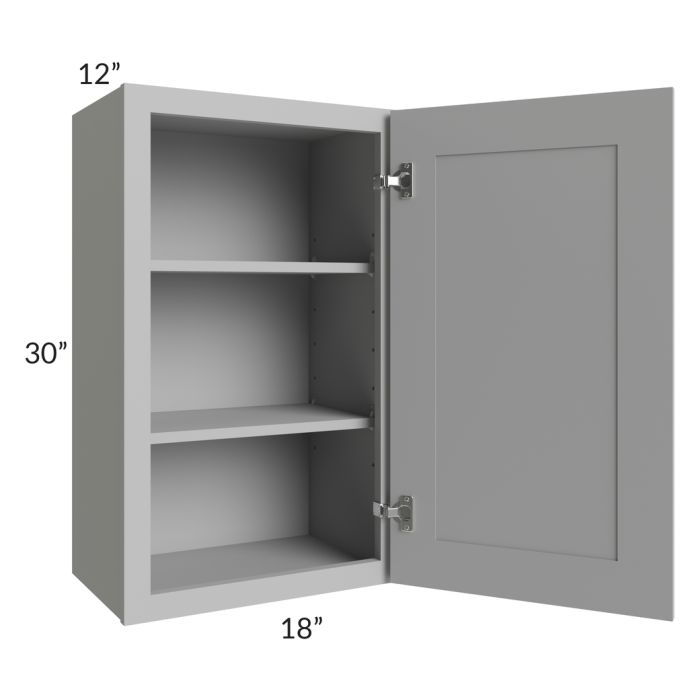 RTA Pewter Grey Shaker 18" x 30" Wall Cabinet with 2 Decorative End Panels