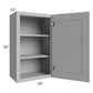 RTA Pewter Grey Shaker 18" x 30" Wall Cabinet with Glass Door
