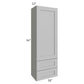 RTA Pewter Grey Shaker 18" x 54" Wall Cabinet With Drawers