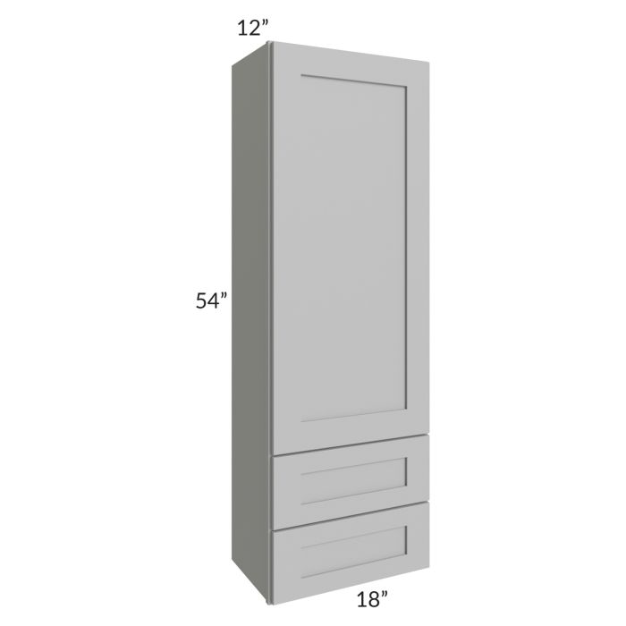 RTA Pewter Grey Shaker 18" x 54" Wall Cabinet With Drawers