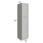 RTA Pewter Grey Shaker 18" x 84" Wall Pantry with 1 Roll Out Tray and 2 Decorative End Panels