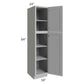 RTA Pewter Grey Shaker 18" x 84" Wall Pantry with 3 Roll Out Trays