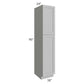 RTA Pewter Grey Shaker 18" x 90" Wall Pantry with 1 Roll Out Tray