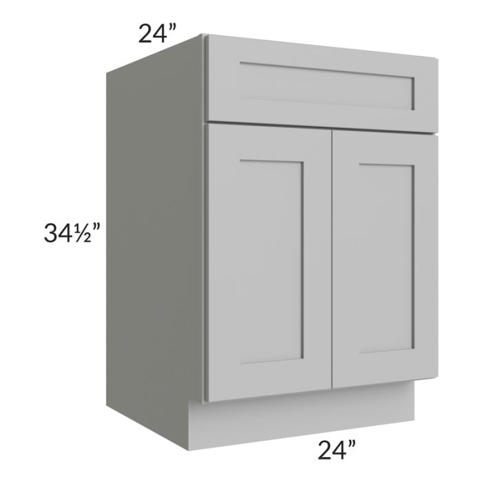 RTA Pewter Grey Shaker 24" Base Cabinet with 2 Decorative End Panels