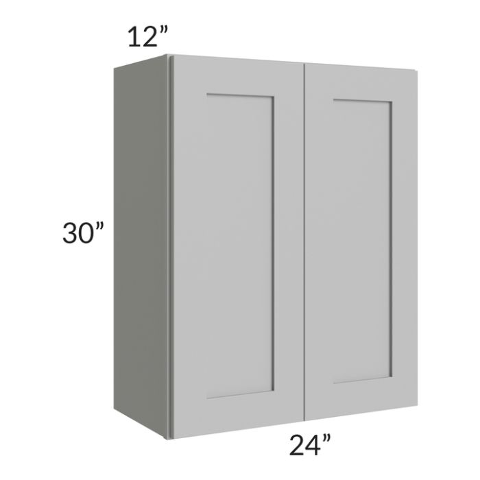 RTA Pewter Grey Shaker 24" x 30" Wall Cabinet with 1 Decorative End Panel