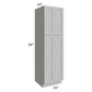 RTA Pewter Grey Shaker 24" x 84" Wall Pantry with 3 Roll Out Trays