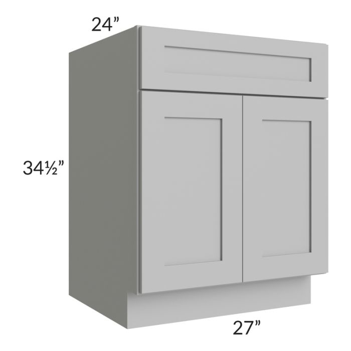 RTA Pewter Grey Shaker 27" Base Cabinet with 2 Decorative End Panels