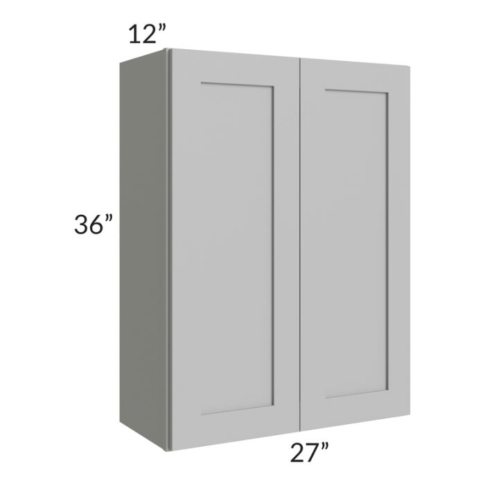 RTA Pewter Grey Shaker 27" x 36" Wall Cabinet with 2 Decorative End Panels