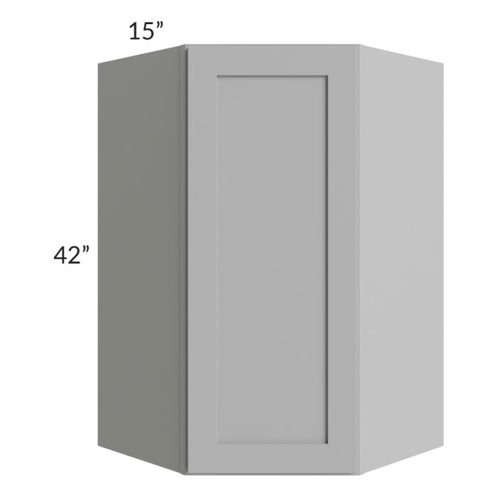 RTA Pewter Grey Shaker 27" x 42" x 15" Wall Diagonal Corner Cabinet