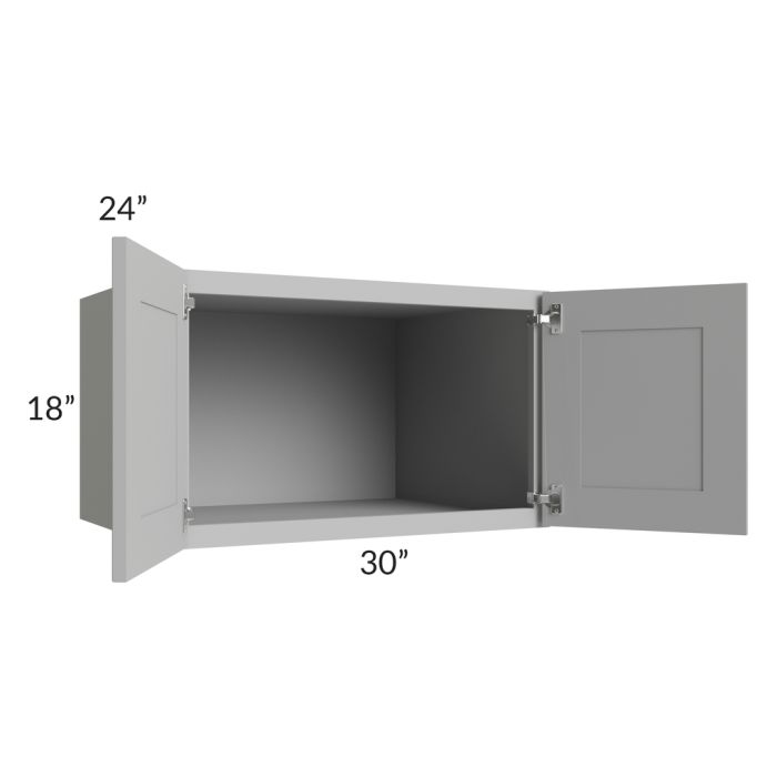 RTA Pewter Grey Shaker 30" x 18" x 24" Wall Cabinet