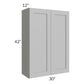 RTA Pewter Grey Shaker 30" x 42" Wall Cabinet with Glass Door