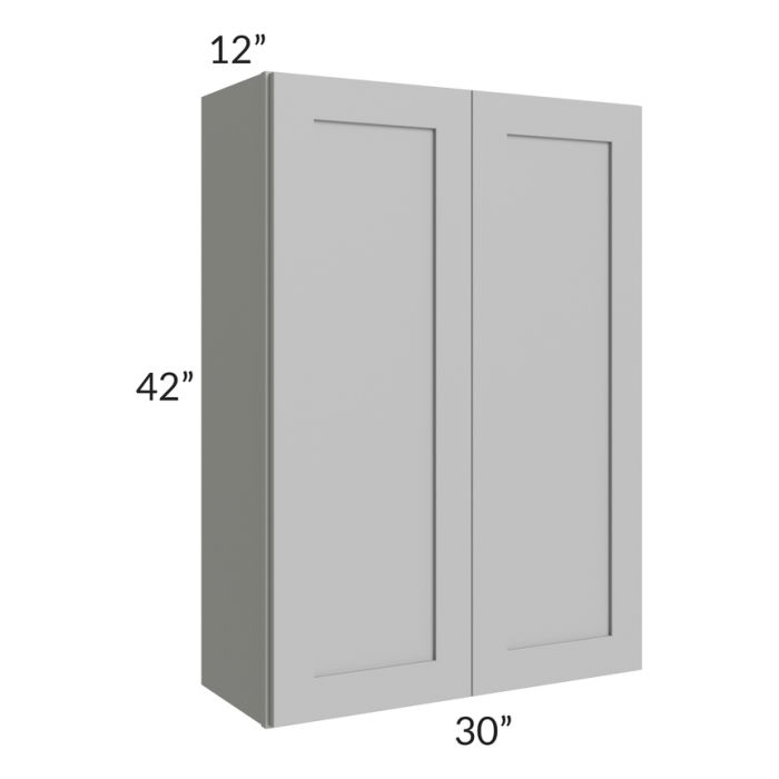 RTA Pewter Grey Shaker 30" x 42" Wall Cabinet with Glass Door