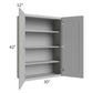 RTA Pewter Grey Shaker 30" x 42" Wall Cabinet with Glass Door