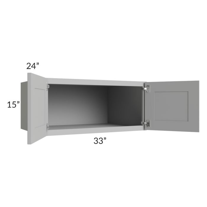 RTA Pewter Grey Shaker 33" x 15" x 24" Wall Cabinet