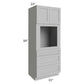RTA Pewter Grey Shaker 33" x 84" Oven Cabinet with 1 Decorative Panel